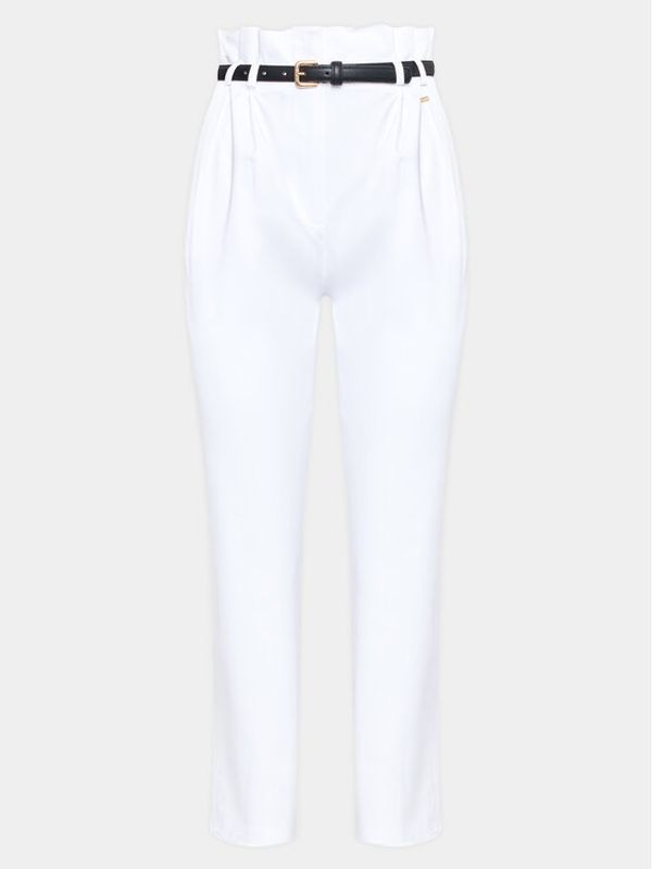 Fracomina Fracomina Текстилни панталони FR23SVD004W40101 Бял Regular Fit