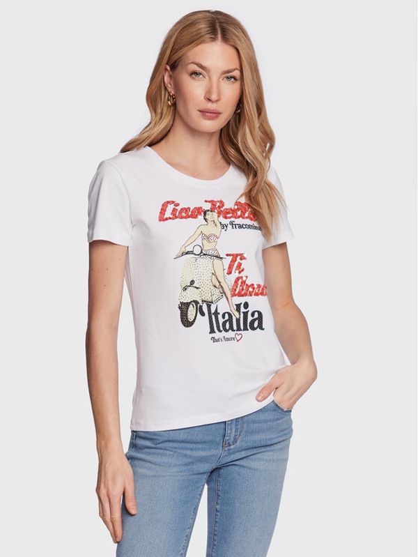 Fracomina Fracomina Тишърт FR23ST3004J40108 Бял Regular Fit