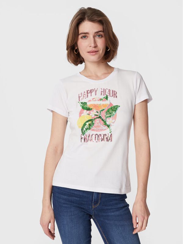 Fracomina Fracomina Тишърт FR23ST3004J40111 Бял Regular Fit