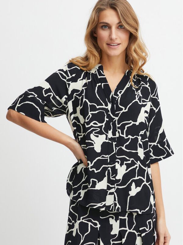 Fransa Fransa Блуза 20611878 Черен Relaxed Fit