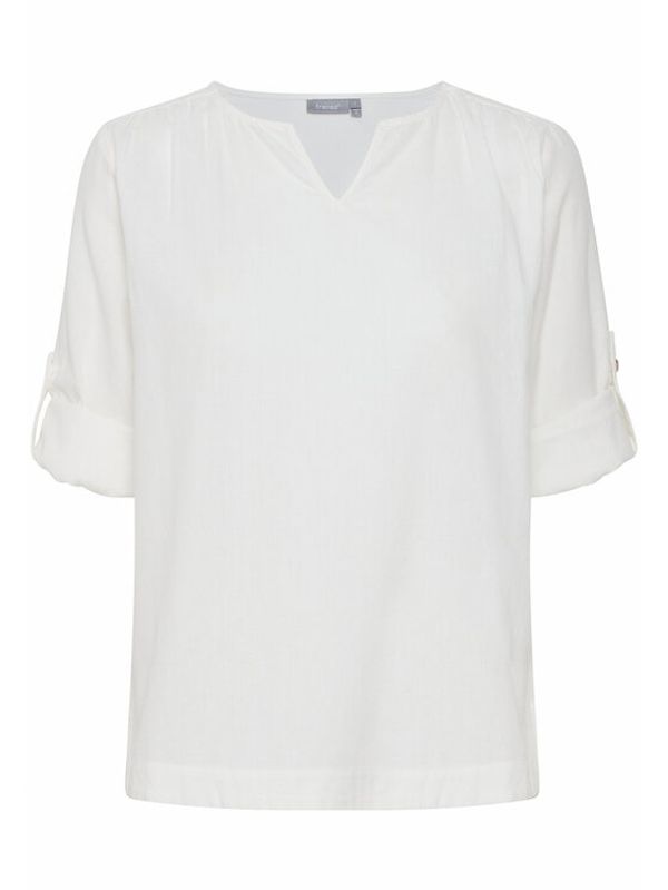 Fransa Fransa Блуза 20611927 Бял Relaxed Fit