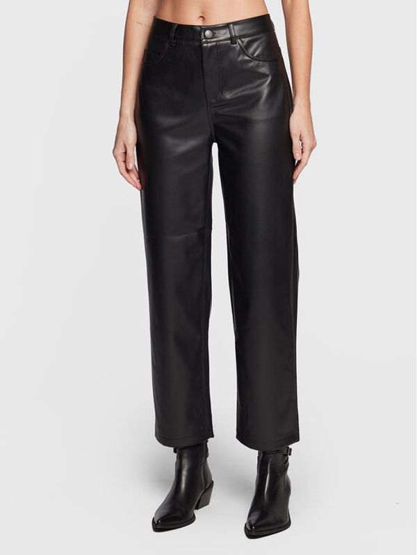 Fransa Fransa Панталони от имитация на кожа Bellis 20611220 Черен Regular Fit