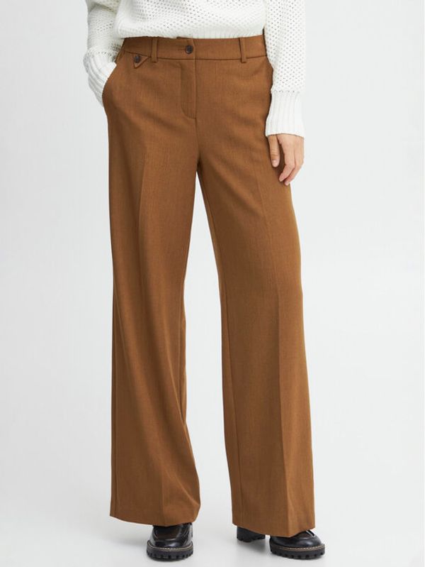 Fransa Fransa Текстилни панталони 20611709 Кафяв Regular Fit