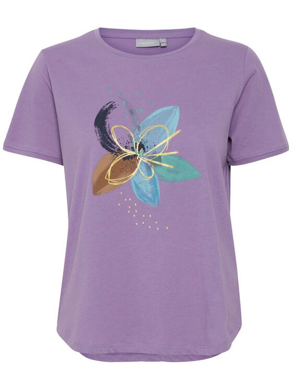 Fransa Fransa Тишърт 20611761 Виолетов Regular Fit