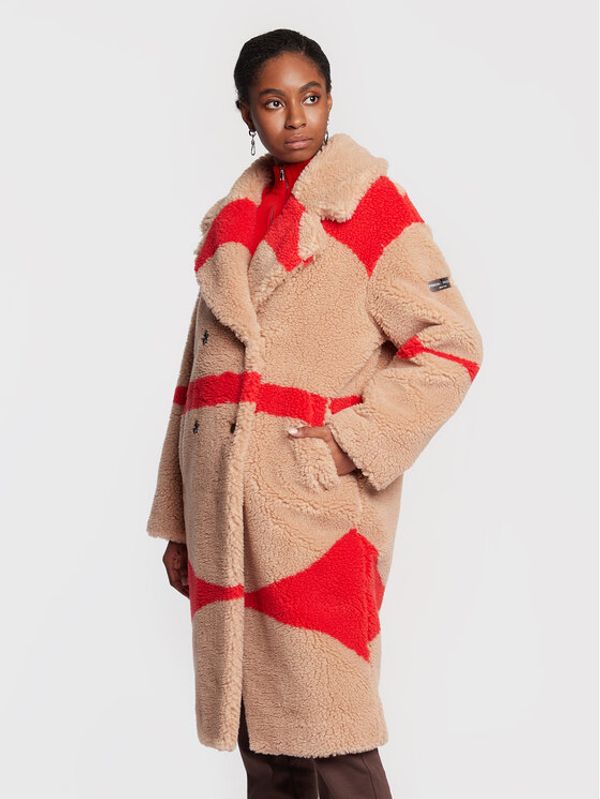 Frieda & Freddies Frieda & Freddies Кожено палто 8808 Бежов Relaxed Fit