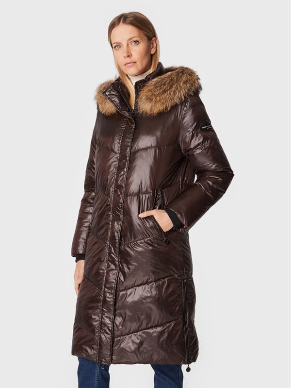 Frieda & Freddies Frieda & Freddies Пухено яке 8870C Кафяв Regular Fit