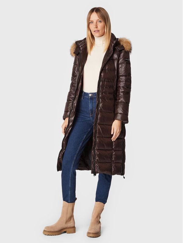 Frieda & Freddies Frieda & Freddies Пухено яке 8880C Кафяв Regular Fit