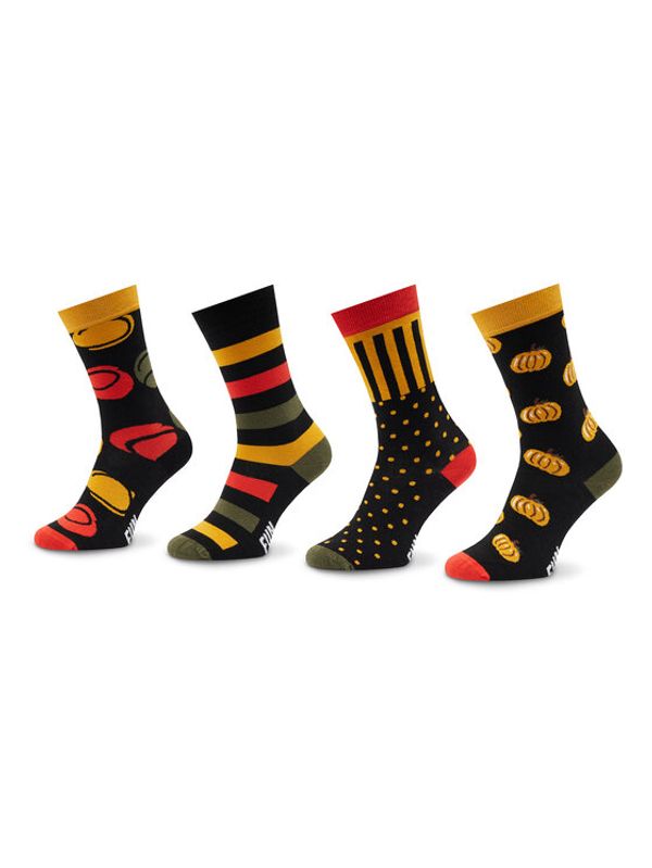 Fun Socks Fun Socks Комплект 4 чифта дълги чорапи унисекс FS-FU71107 Черен