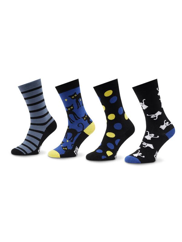 Fun Socks Fun Socks Комплект 4 чифта дълги чорапи унисекс FS-FU71108 Черен