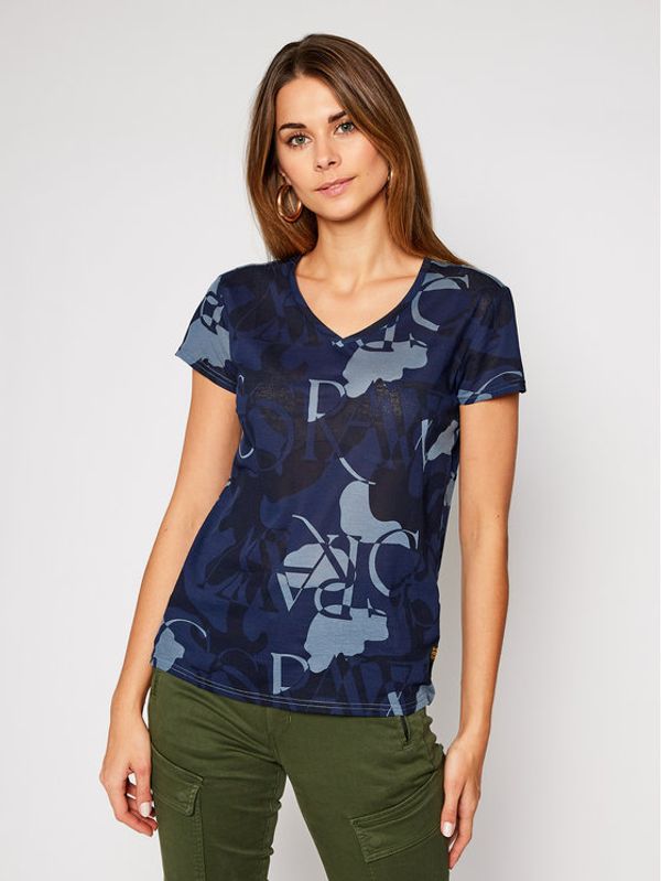 G-Star Raw G-Star Raw Тишърт Gyre Allover D18539-C565-C237 Тъмносин Regular Fit