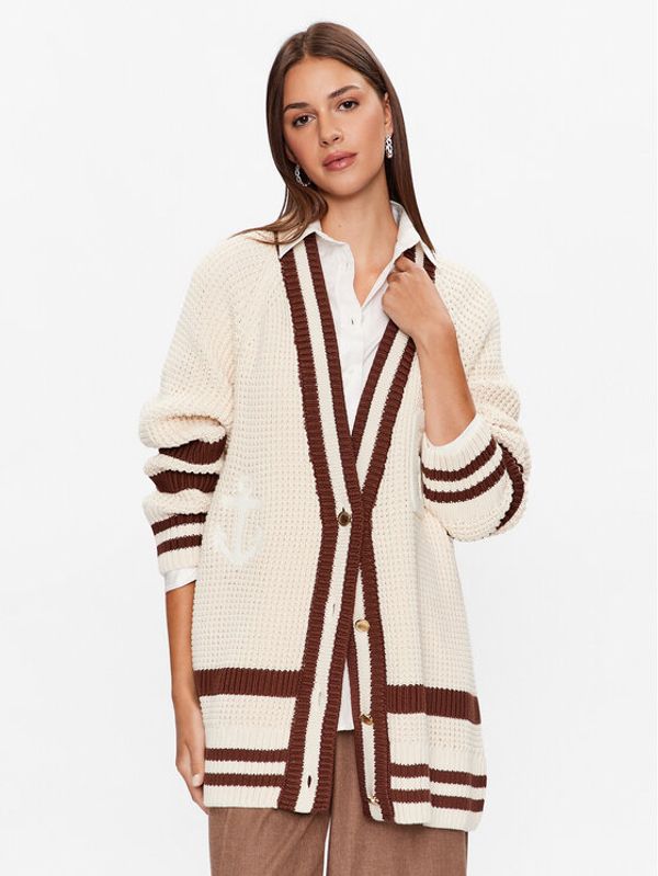 Gant Gant Кардиган Varsity 4803159 Бежов Oversize