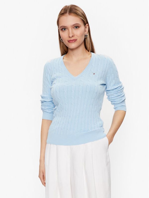 Gant Gant Пуловер Cable 480022 Син Slim Fit