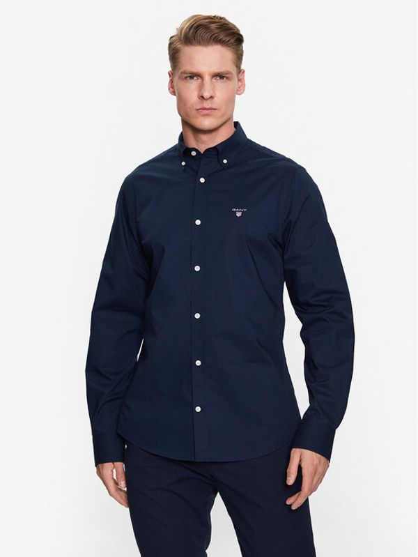 Gant Gant Риза Broadcloth 3046402 Тъмносин Slim Fit
