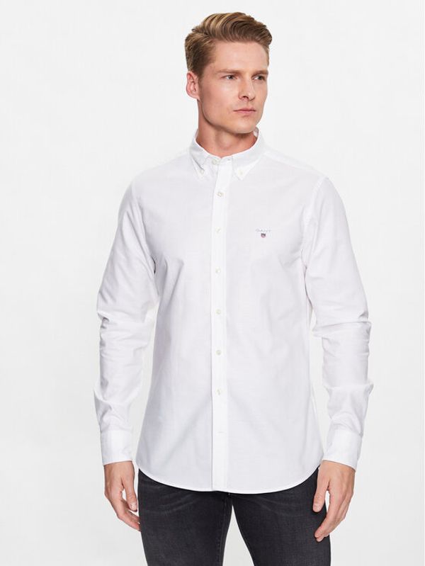 Gant Gant Риза Oxford 3046002 Бял Slim Fit