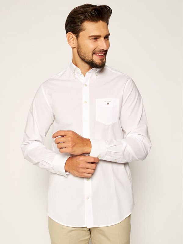 Gant Gant Риза The Broadcloth Reg 3046400 Бял Regular Fit