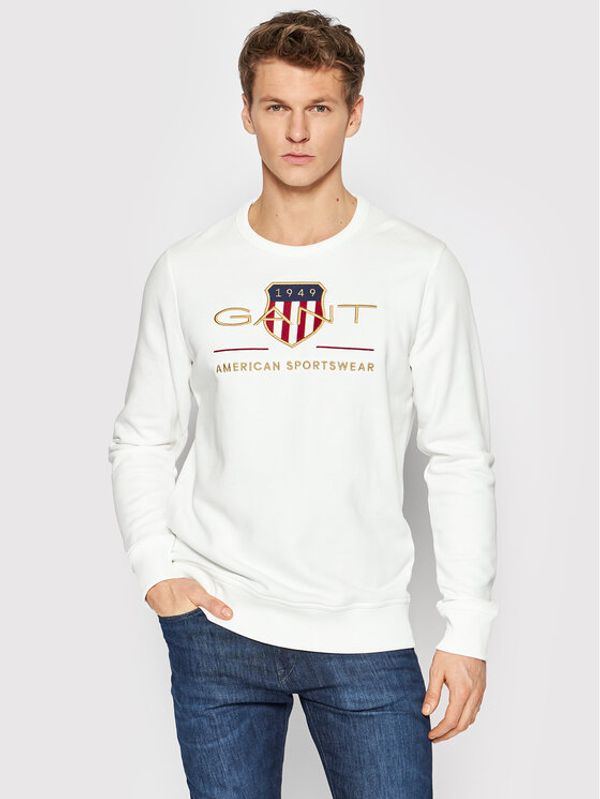 Gant Gant Суитшърт Archive Shield 2046071 Бял Regular Fit