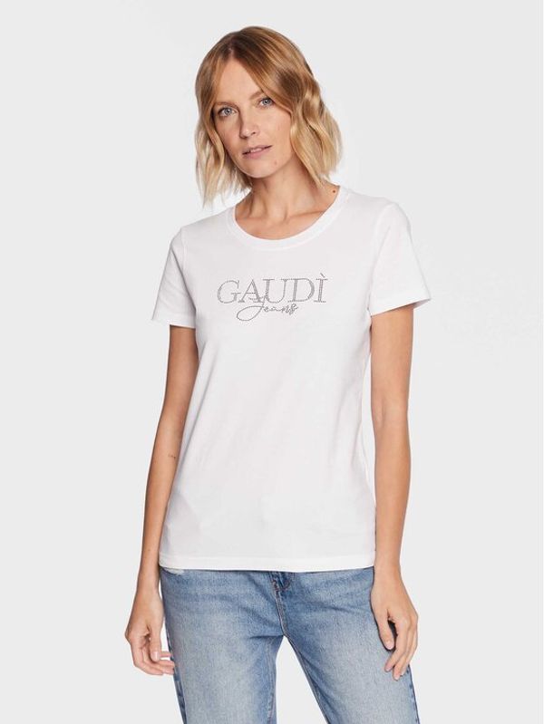 Gaudi Gaudi Jeans Тишърт 311BD64053 Бял Regular Fit