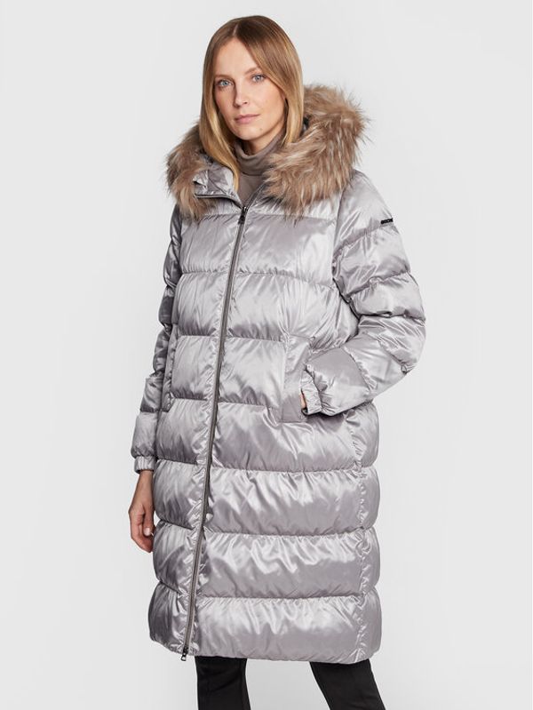 Geox Geox Пухено яке Becksie W2628H T2843 F1636 Сив Regular Fit