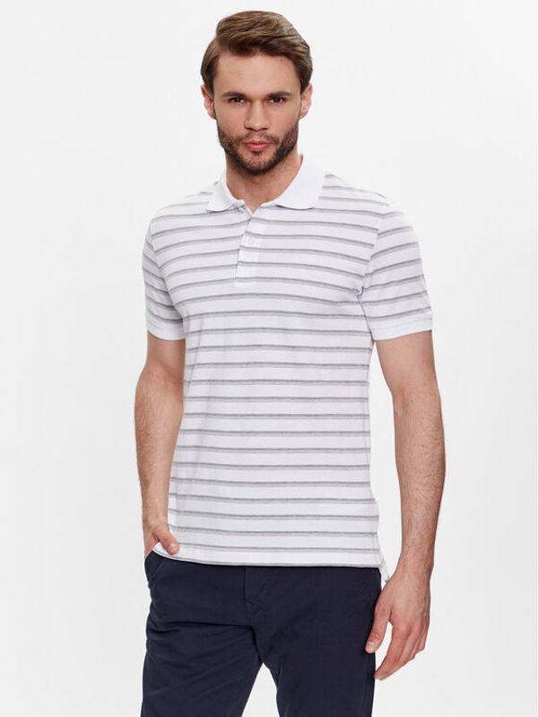 Geox Geox Тениска с яка и копчета M3510E-T2995 F1693 Бял Regular Fit