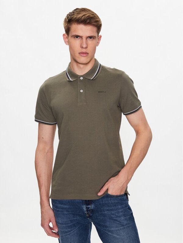 Geox Geox Тениска с яка и копчета Piquet M3510A-T2649 F3408 Зелен Regular Fit