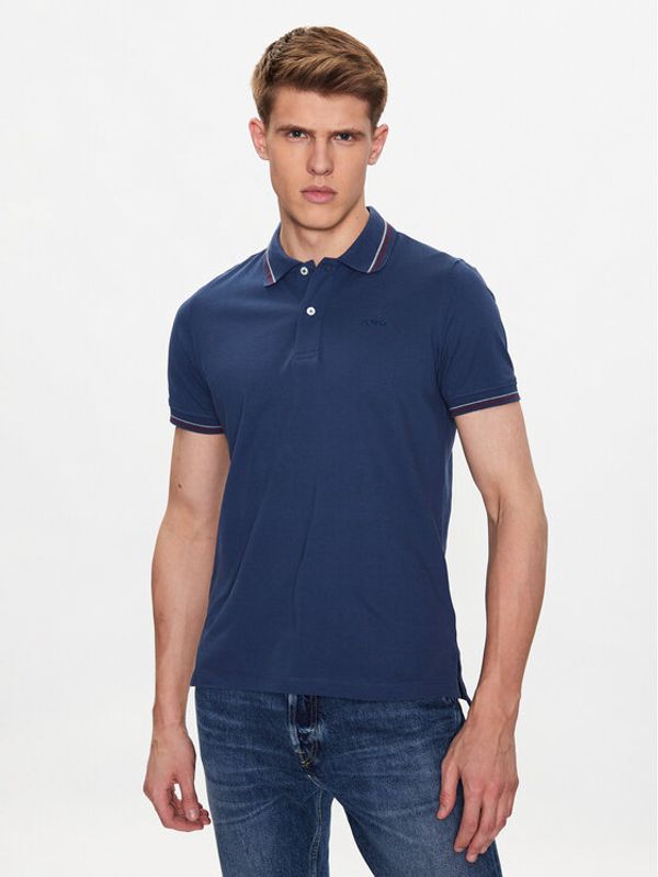 Geox Geox Тениска с яка и копчета Piquet M3510A-T2649 F4070 Син Regular Fit