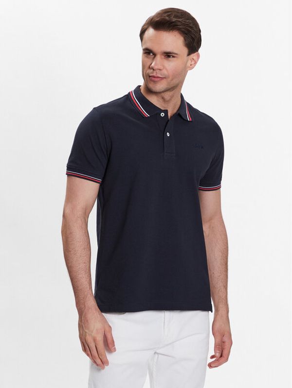 Geox Geox Тениска с яка и копчета Piquet M3510A-T2649 F4386 Тъмносин Regular Fit