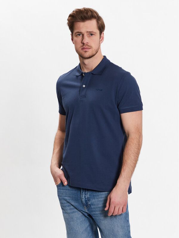 Geox Geox Тениска с яка и копчета Piquet M3510B-T2649 F4070 Син Regular Fit