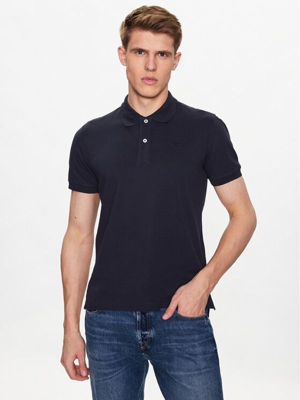 Geox Geox Тениска с яка и копчета Piquet M3510B-T2649 F4386 Тъмносин Regular Fit