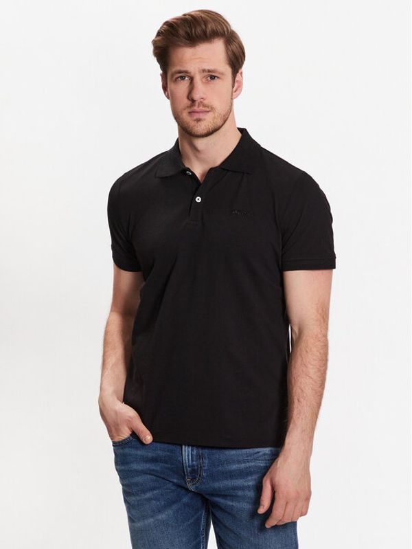 Geox Geox Тениска с яка и копчета Piquet M3510D-T2994 F9000 Черен Regular Fit