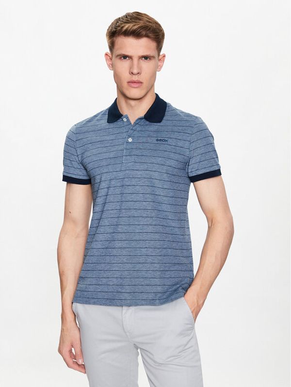 Geox Geox Тениска с яка и копчета Piquet M3510J-T3004 F4593 Син Regular Fit