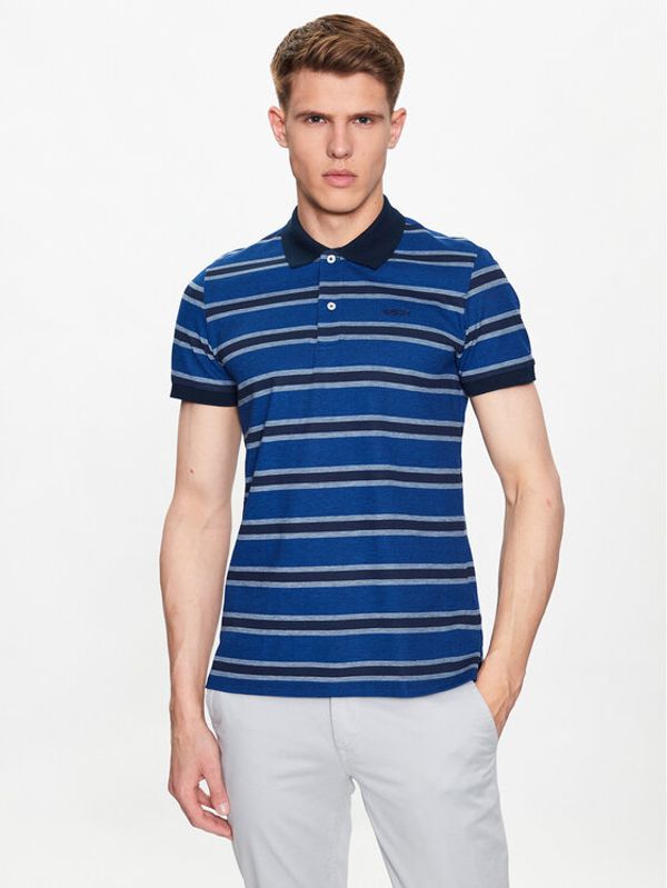 Geox Geox Тениска с яка и копчета Piquet M3510J-T3004 F4595 Син Regular Fit