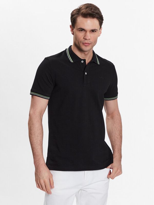 Geox Geox Тениска с яка и копчета Piquet M3511A-T2649 F9000 Черен Regular Fit