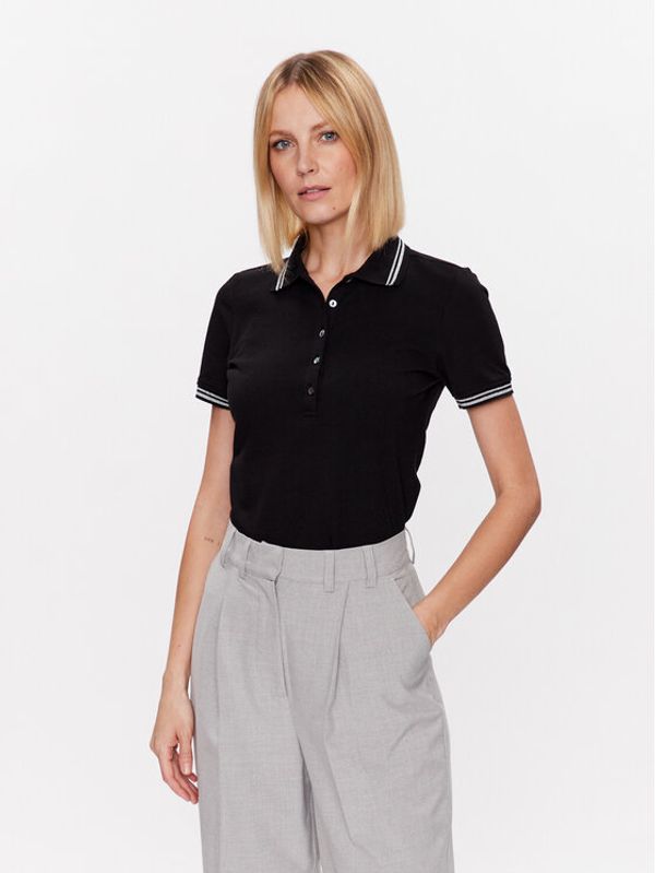 Geox Geox Тениска с яка и копчета Piquet W3510A-T2649 F9000 Черен Regular Fit