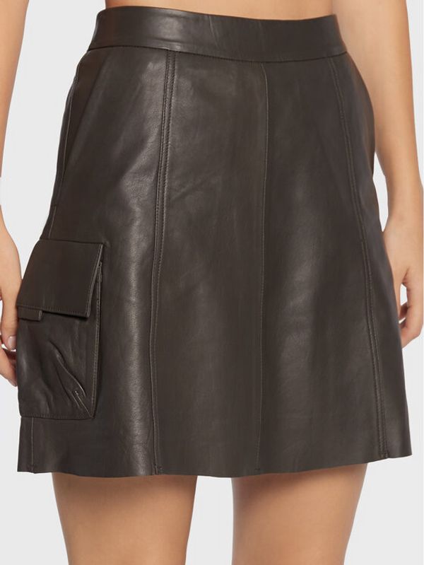 Gestuz Gestuz Кожена пола Tessa 10906481 Зелен Regular Fit