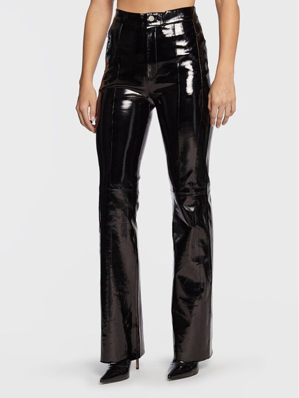 Gestuz Gestuz Кожени панталони Gocha 10906553 Черен Wide Leg