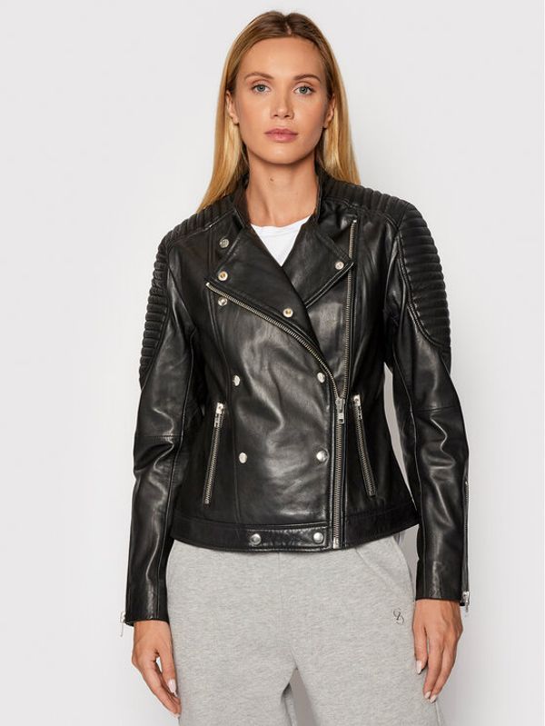 Gestuz Gestuz Кожено яке Melgz 10904666 Черен Regular Fit