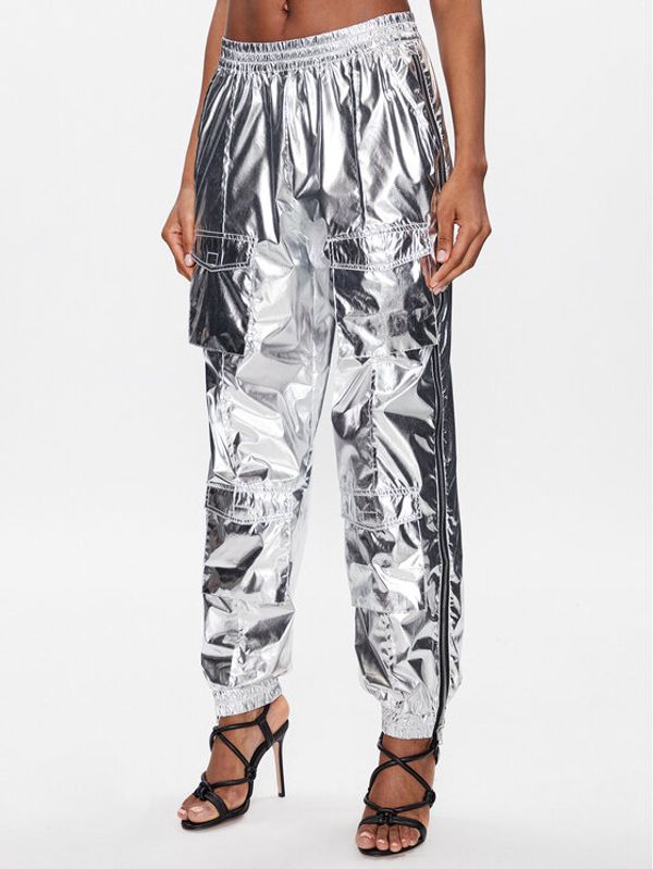 Gestuz Gestuz Текстилни панталони Afina 10906981 Сребрист Regular Fit