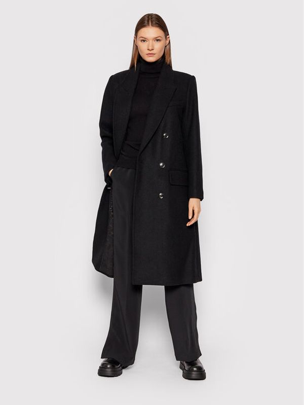 Gestuz Gestuz Вълнено палто Chantal 10905544 Черен Loose Fit