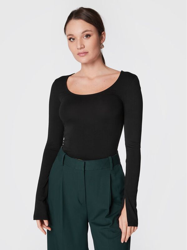 Gina Tricot Gina Tricot Блуза Agnes 18445 Черен Slim Fit