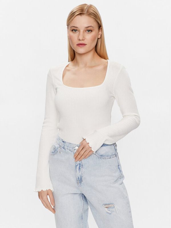 Gina Tricot Gina Tricot Блуза Alba 18689 Бял Regular Fit