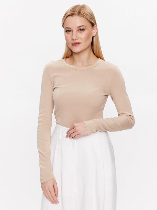 Gina Tricot Gina Tricot Блуза Basic 18863 Бежов Slim Fit