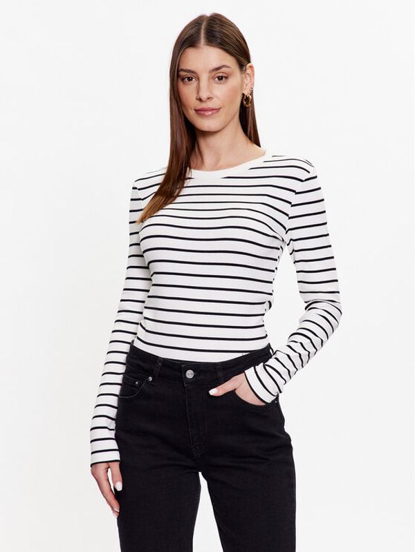 Gina Tricot Gina Tricot Блуза Basic 18863 Бял Slim Fit