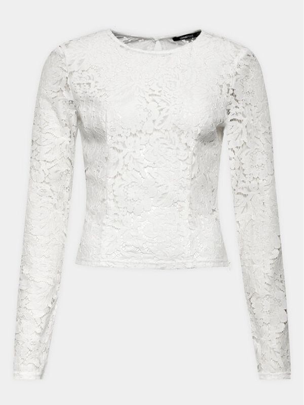Gina Tricot Gina Tricot Блуза Lace top 20618 Бял Regular Fit