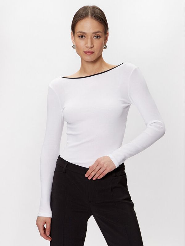 Gina Tricot Gina Tricot Блуза Scooped 18862 Бял Regular Fit