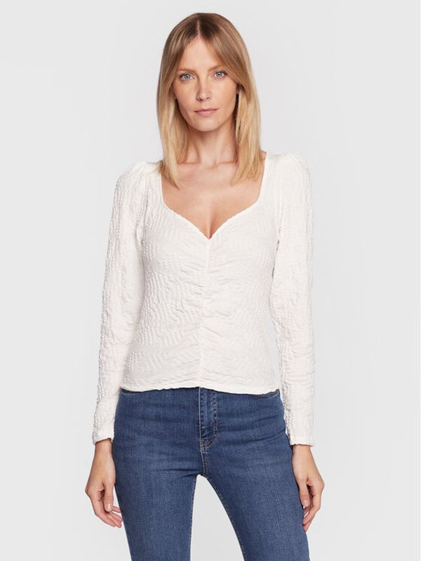 Gina Tricot Gina Tricot Блуза Tori 19060 Бял Slim Fit