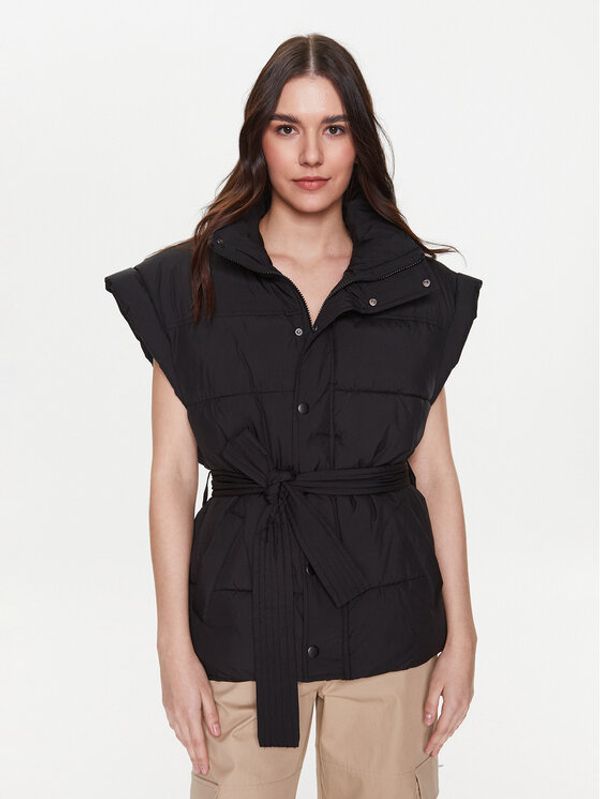 Gina Tricot Gina Tricot Елек Leandra 17905 Черен Relaxed Fit