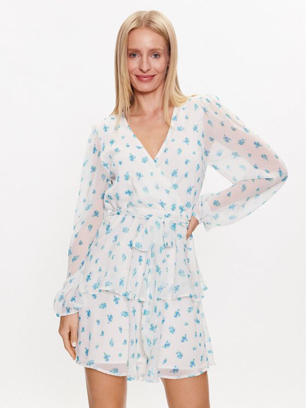 Gina Tricot Gina Tricot Ежедневна рокля Wrap layered chiffon dress 20048 Бял Regular Fit