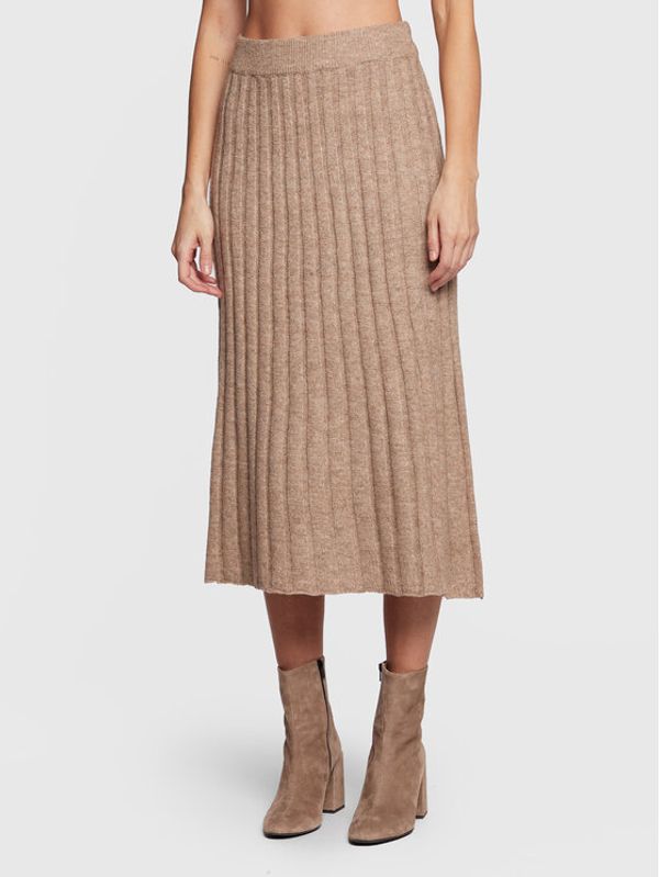 Gina Tricot Gina Tricot Миди пола Malin 17665 Бежов A-Line Fit