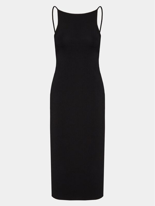 Gina Tricot Gina Tricot Плетена рокля 16409 Черен Slim Fit