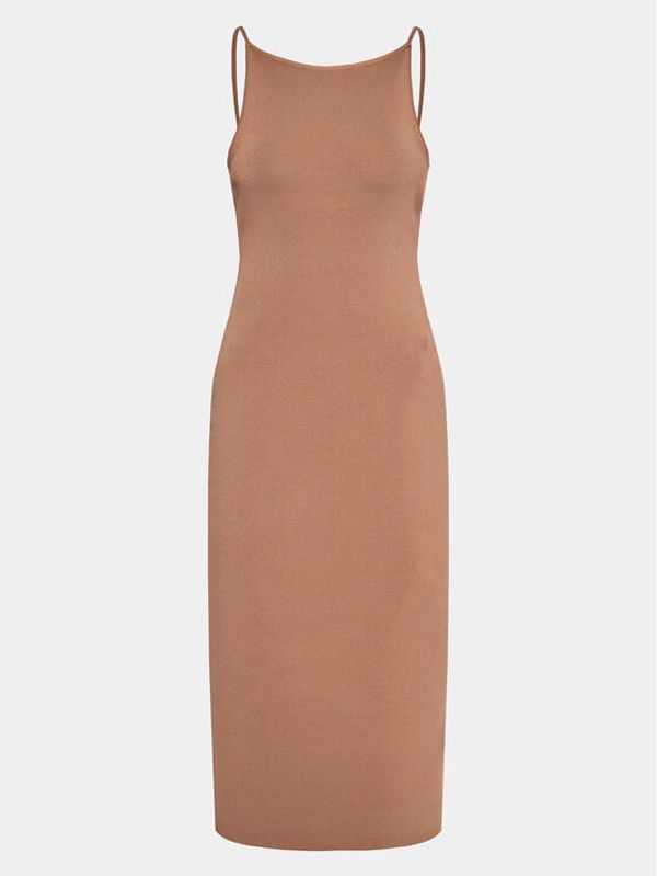 Gina Tricot Gina Tricot Плетена рокля 16409 Кафяв Slim Fit